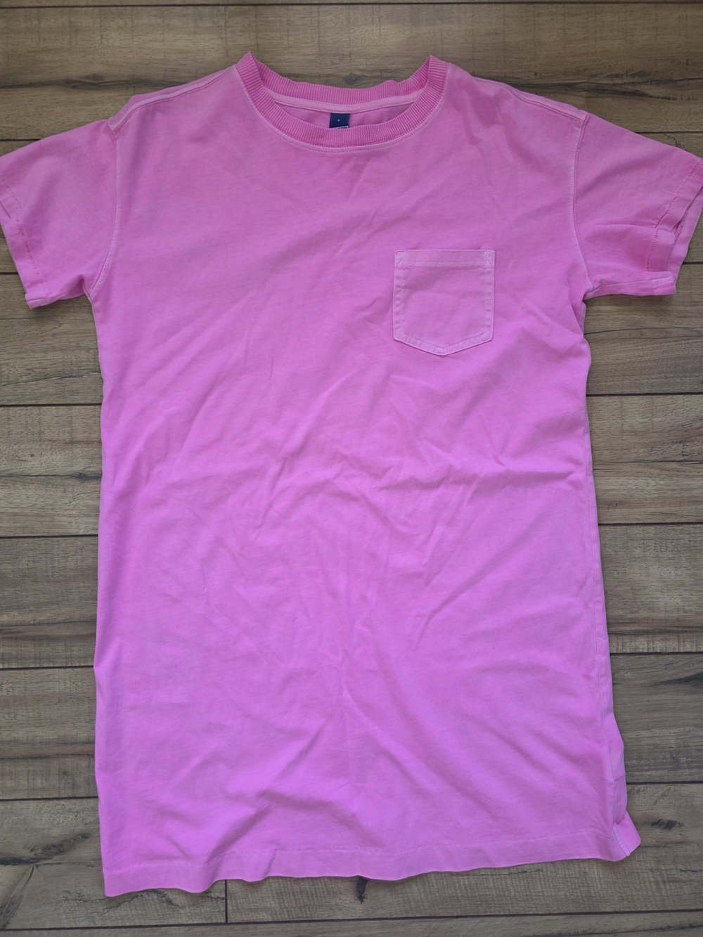Old Navy Womens Hot Bright Pink Short Sleeve Pocket Tee Shirt Dress Small
